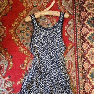 April Cornell Navy and White Floral Maxi Dress